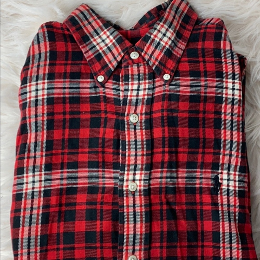 COPY - Ralph Lauren Red And Black Plaid polo button down